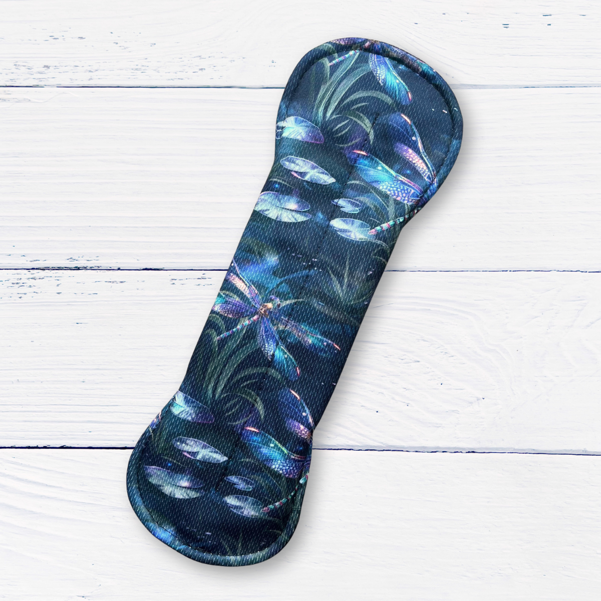 snapped standard length reusable pad in a dragonfly athletic wicking jersey