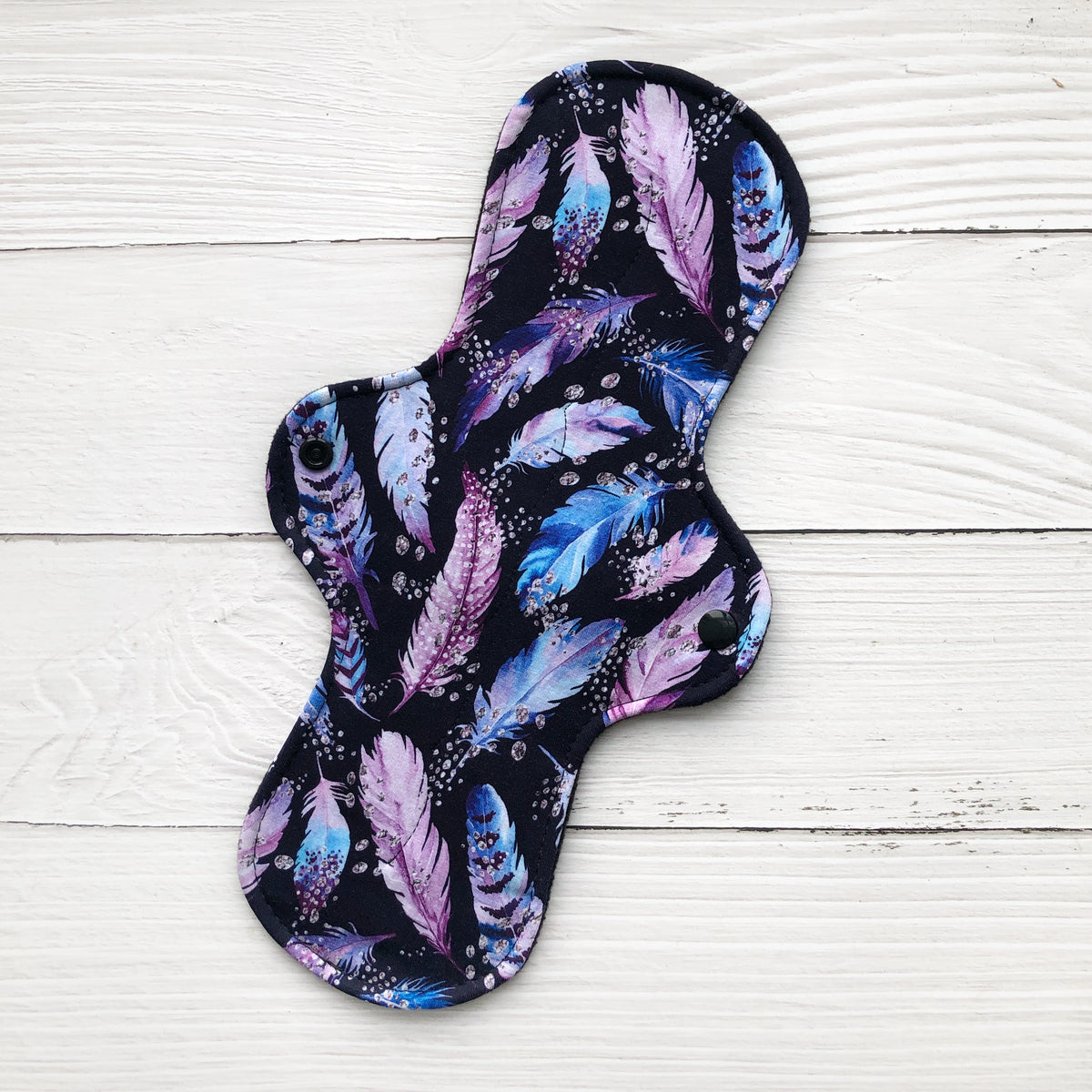Moderate Absorbency Reusable Pads: Purple Feathers - Amie Pads