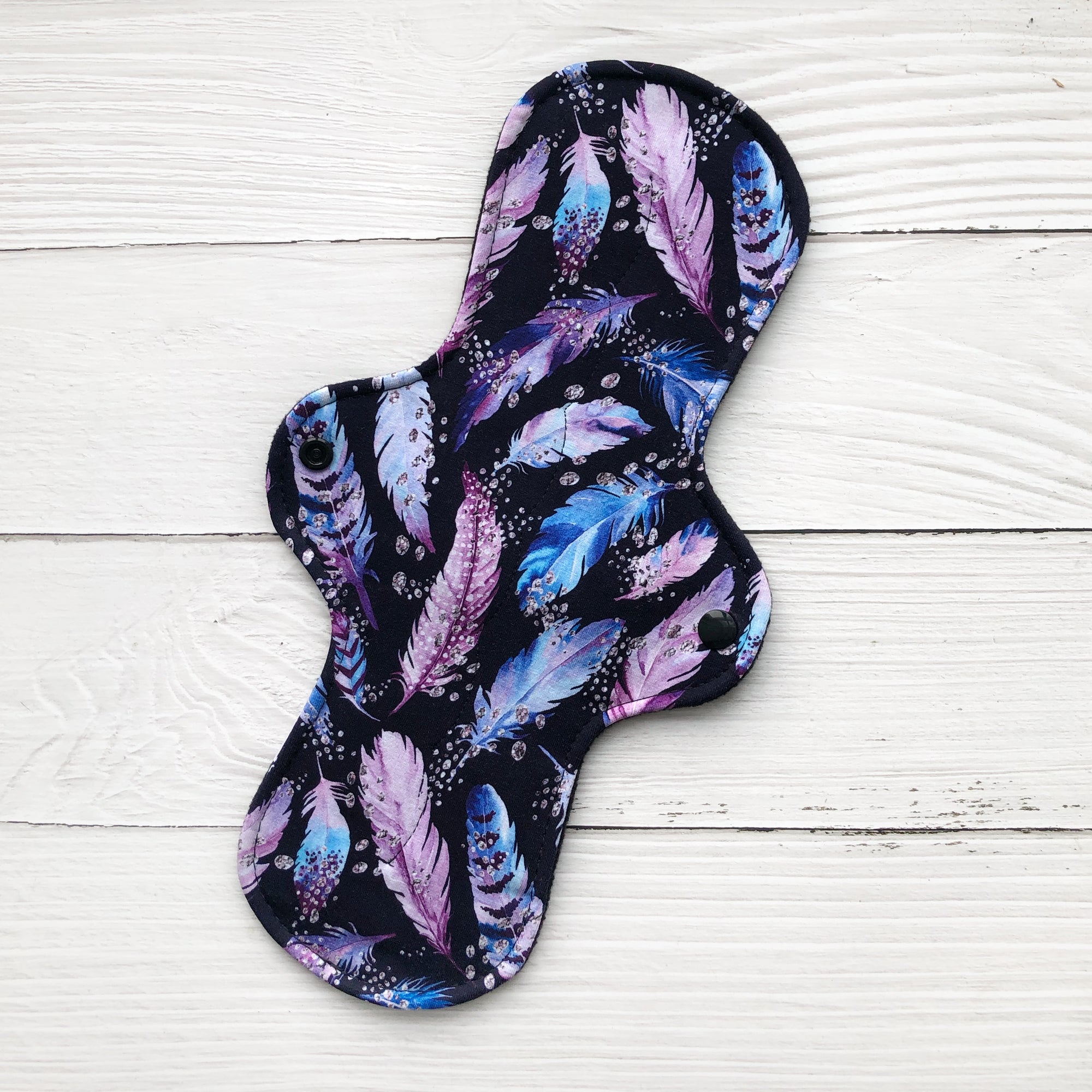 Heavy Absorbency Reusable Pads: Purple Feathers - Amie Pads